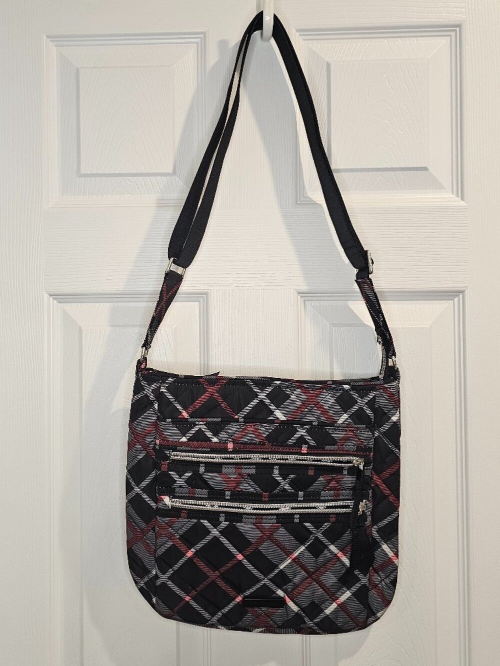 NWOT Vera Bradley Performance Twill Triple Zip Hipster Paris Plaid Crossbody Bag